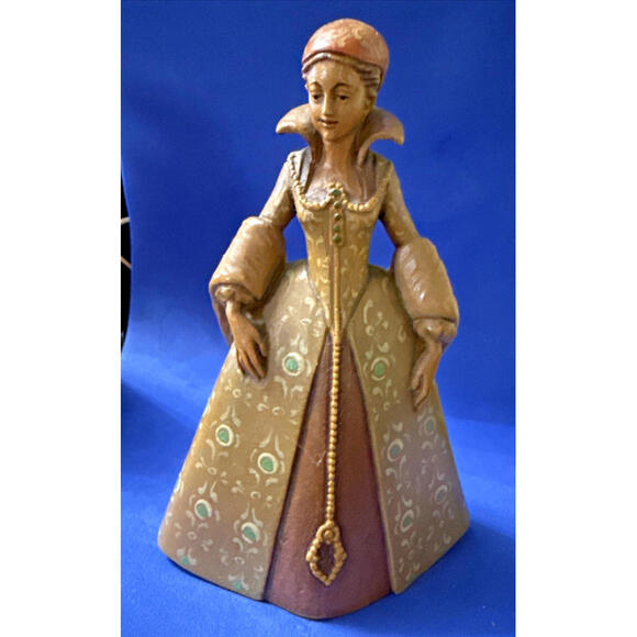 Anri Toriart 1950's Wood Carved Renaissance Style 5.5" Statue LADY (E)